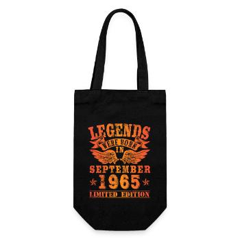 Legends were born in September 1965 Geburtstag - Geschenkbeutel für Flaschen - Schwarz - Vorne