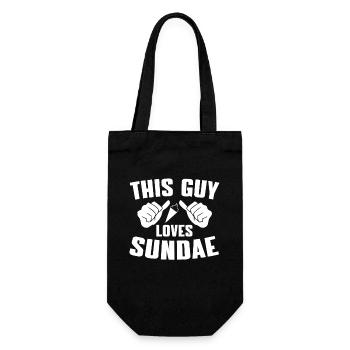 This guy loves ice cream sundaes - Gift Bag for Bottles - black - Front