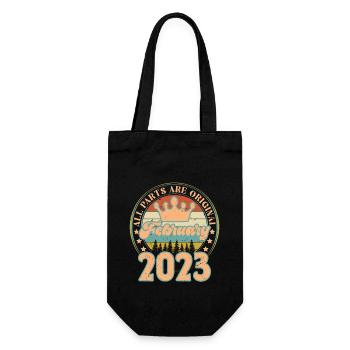 Février 2023. Cadeau d’anniversaire février 2023. - Sac à bouteille - noir - Devant