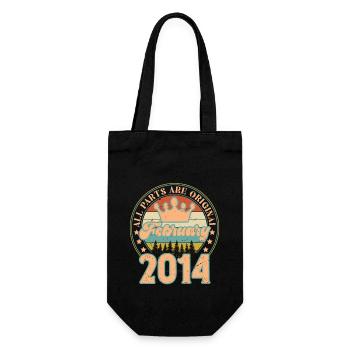 February 2014. February 2014 Birthday Gift. - Gift Bag for Bottles - black - Front