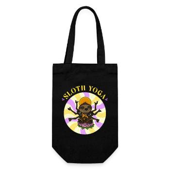 Yoga Sloth Buddhism Lotus Meditation Zen - Gift Bag for Bottles - black - Front