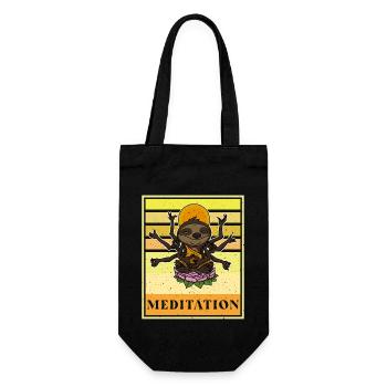 Faultier Fitness Yoga Namaste Meditation Zen - Geschenkbeutel für Flaschen - Schwarz - Vorne