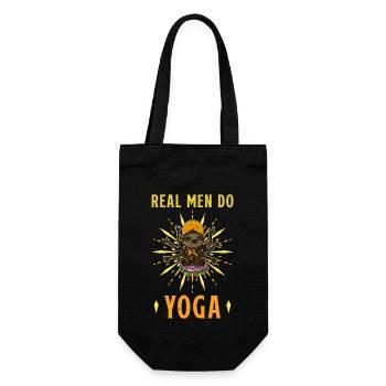 Faultier Yoga Namaste Meditation Lotus Niedlich - Geschenkbeutel für Flaschen - Schwarz - Vorne