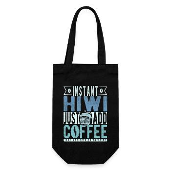 Instant-Hiwi Einfach Kaffee hinzufügen - Geschenkbeutel für Flaschen - Schwarz - Vorne
