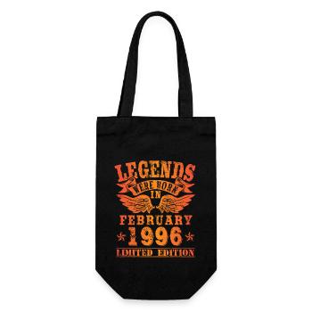 Legends were born in Februar 1996 Geburtstag - Geschenkbeutel für Flaschen - Schwarz - Vorne