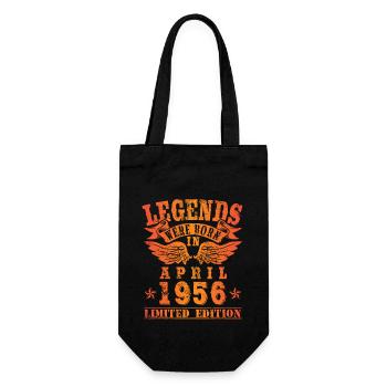 Legends were born in April 1956 Geburtstag - Geschenkbeutel für Flaschen - Schwarz - Vorne
