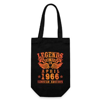 Legends were born in April 1966 Geburtstag - Geschenkbeutel für Flaschen - Schwarz - Vorne
