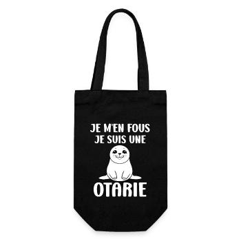 Animal mingon humour otarie - Sac à bouteille - noir - Devant