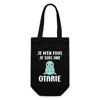 Animal mignon humour otarie - Sac à bouteille - noir - Devant