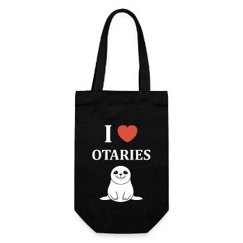 Animal mingon humour otarie - Sac à bouteille - noir - Devant