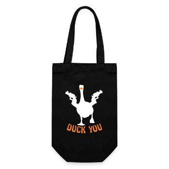 Fuck off very much. Funny Duck - Gift Bag for Bottles - black - Front