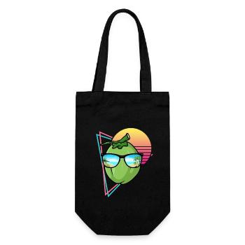 Retro Kokosnuss Design - Geschenkbeutel für Flaschen - Schwarz - Vorne