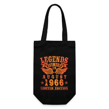 Legends were born in August 1966 Geburtstag - Geschenkbeutel für Flaschen - Schwarz - Vorne