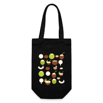 Retro Kokosnuss Design - Geschenkbeutel für Flaschen - Schwarz - Vorne
