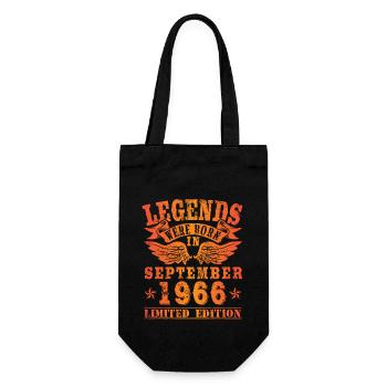Legends were born in September 1966 Geburtstag - Geschenkbeutel für Flaschen - Schwarz - Vorne