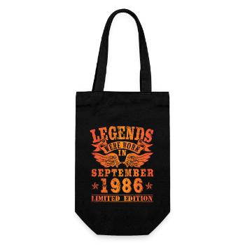 Legends were born in September 1986 Geburtstag - Geschenkbeutel für Flaschen - Schwarz - Vorne