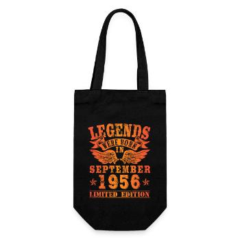 Legends were born in September 1956 Geburtstag - Geschenkbeutel für Flaschen - Schwarz - Vorne