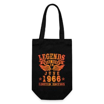 Legends were born in Juni 1966 Geburtstag - Geschenkbeutel für Flaschen - Schwarz - Vorne