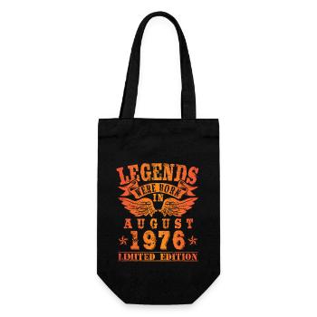 Legends were born in August 1976 Birthday - Gift Bag for Bottles - black - Front