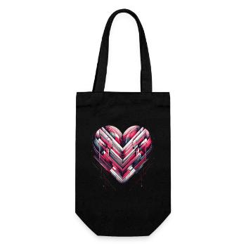 Futuristic Heart - Gift Bag for Bottles - black - Front