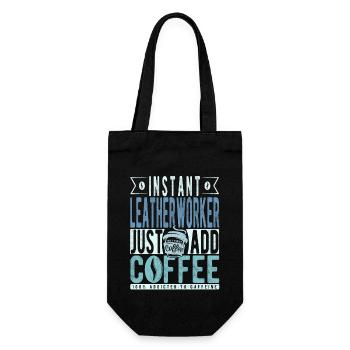 Instant-Lederarbeiter Einfach Kaffee hinzufügen - Geschenkbeutel für Flaschen - Schwarz - Vorne