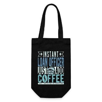 Sofortkreditsachbearbeiter, fügen Sie einfach Kaffee hinzu - Geschenkbeutel für Flaschen - Schwarz - Vorne