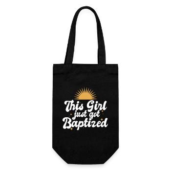 This Girl Just Got Baptized Christian Religious - Geschenkbeutel für Flaschen - Schwarz - Vorne