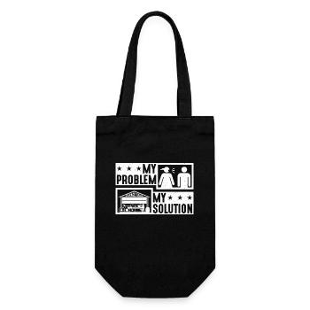 Garage Sales Lover My Problem My Pictogram Dad Mom - Gift Bag for Bottles - black - Front
