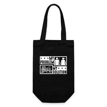 Garage Sales Lover My Problem My Pictogram Mom Dad - Gift Bag for Bottles - black - Front