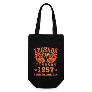 Legends were born in Januar 1957 Geburtstag - Geschenkbeutel für Flaschen - Schwarz - Vorne