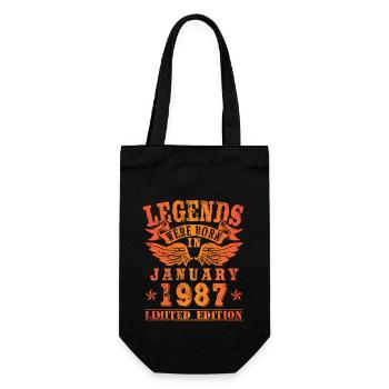 Legends were born in Januar 1987 Geburtstag - Geschenkbeutel für Flaschen - Schwarz - Vorne