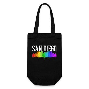 San Diego Kalifornien Vintage Souvenir - Geschenkbeutel für Flaschen - Schwarz - Vorne