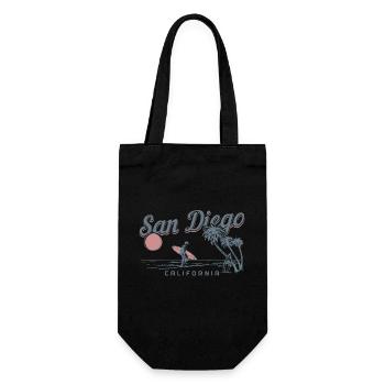 San Diego Kalifornien Vintage Souvenir - Geschenkbeutel für Flaschen - Schwarz - Vorne