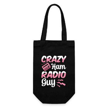 Crazy Ham Radio Guy Moderator Sprecher Radio - Geschenkbeutel für Flaschen - Schwarz - Vorne