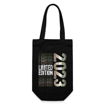 Limited Edition seit 2023 Geburtstag Vintage 2023 - Geschenkbeutel für Flaschen - Schwarz - Vorne