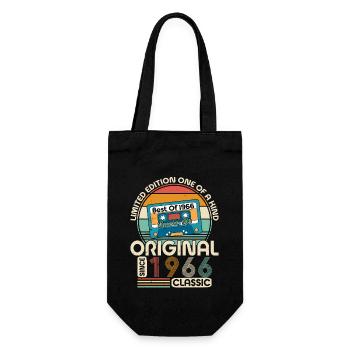Einzigartiges 1966 Jahrgang Vintage Retro Design - Geschenkbeutel für Flaschen - Schwarz - Vorne