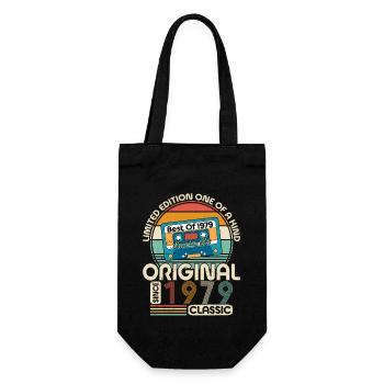 Originale 1979 Jahrgang Vintage Geburtstag Retro - Geschenkbeutel für Flaschen - Schwarz - Vorne