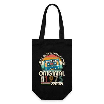 Frisches 1975 Jahrgang Vintage Retro Design - Geschenkbeutel für Flaschen - Schwarz - Vorne