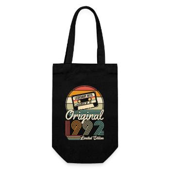 Einzigartiges 1992 Vintage Geburtstagsdesign Retro - Geschenkbeutel für Flaschen - Schwarz - Vorne