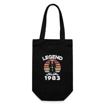 1983 Geburtstag Legend since sunset Teddy - Geschenkbeutel für Flaschen - Schwarz - Vorne