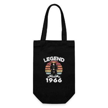 1966 Geburtstag Legend since sunset Teddy - Geschenkbeutel für Flaschen - Schwarz - Vorne