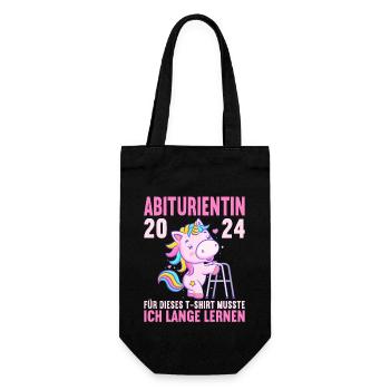 Abitur Junge Mädchen Abi Abitur 2024 - Geschenkbeutel für Flaschen - Schwarz - Vorne