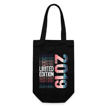 Limited Edition seit 2019 Geburtstag Vintage 2019 - Geschenkbeutel für Flaschen - Schwarz - Vorne