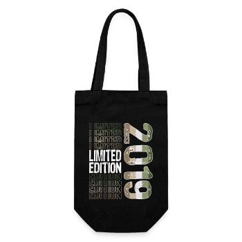 Limited Edition seit 2019 Geburtstag Vintage 2019 - Geschenkbeutel für Flaschen - Schwarz - Vorne