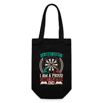 Dart Player A Short Story I Am A Proud Darts Lover - Geschenkbeutel für Flaschen - Schwarz - Vorne