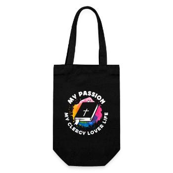 Clergy Lover My Passion My Clergy Lover Clergyman - Gift Bag for Bottles - black - Front