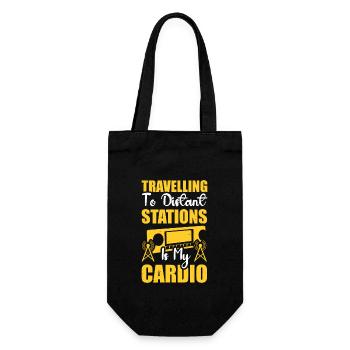 Programmsprecher Radio Turm Moderator Cardio - Geschenkbeutel für Flaschen - Schwarz - Vorne