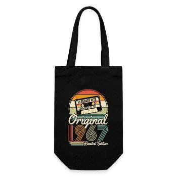 Vintage 1967 Retro Birthday Shirt - Geschenkbeutel für Flaschen - Schwarz - Vorne