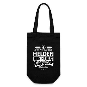 Jede Zeit hat Ihre Helden Ihr habt Degenhard - Geschenkbeutel für Flaschen - Schwarz - Vorne