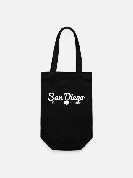 San Diego Kalifornien Vintage Souvenir - Geschenkbeutel für Flaschen - Schwarz